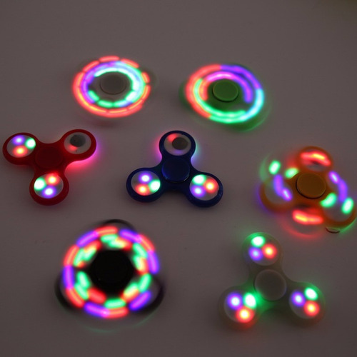 10 Fidget Spinner Led Con Luz Antiestres Ansiedad Spinners