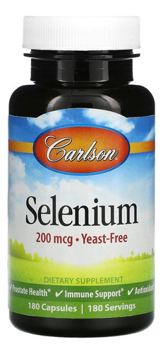 Carlson Labs Selenium Selenio 200mcg 180caps Sabor Sin Sabor