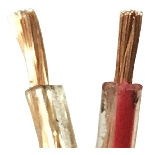 Imagen 2 de 4 de Cable Bipolar Voyz 12 Awg X 5 Metros Transparente Y Rojo