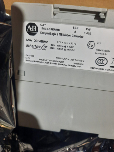 Allen Bradley Cpu 1769-l33ermk Compactlogix