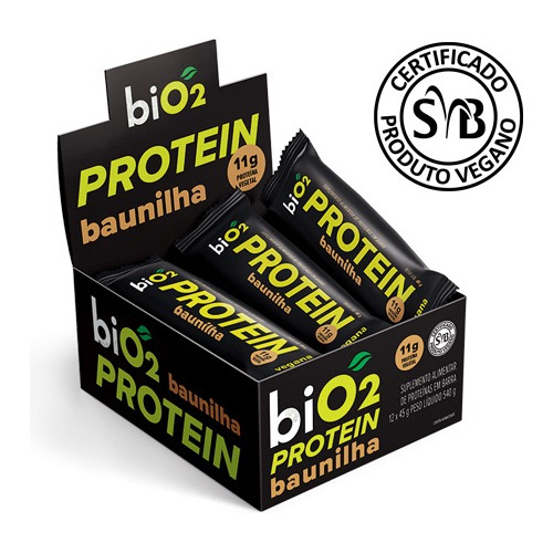 Barra De Proteína Sabor Baunilha Vegana Bio2 12x45g
