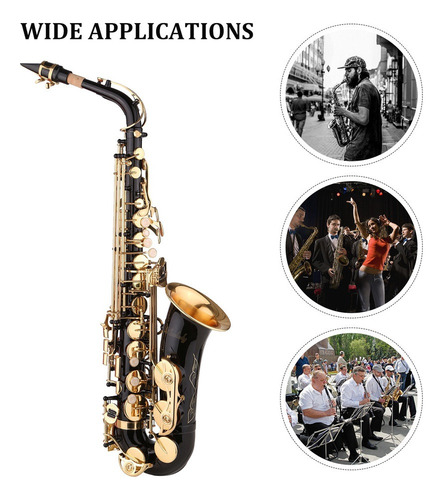 . Muslady Saxofón Negro Pintura E Flat Saxo For Principiante