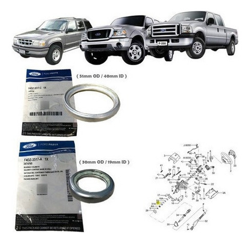 Par Rolamento Coluna Direcao F-250 1998-2011 Ranger 95-12