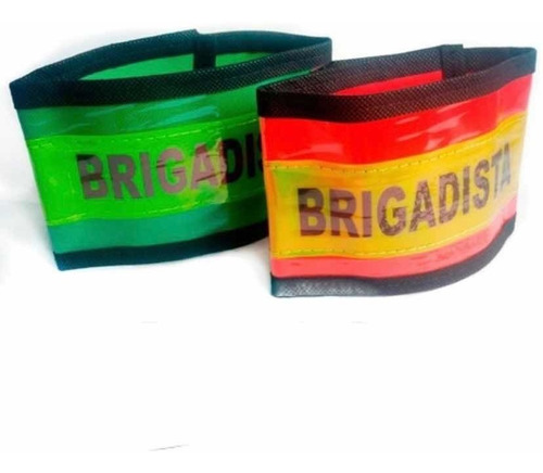 Brazalete Brigadista Reflectivo Reglamentario Naranja, Verde