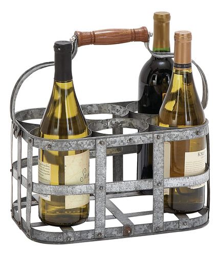 Deco 79 Farmhouse Metal Rectangle Wine Wine, 13 \x 8\ X 7 \,