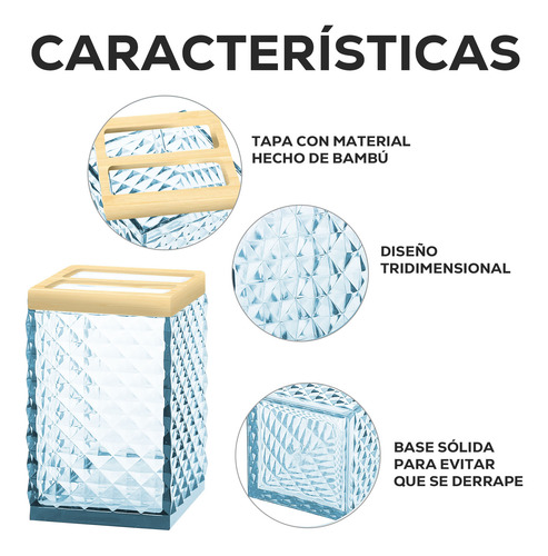 Set De Baño 5 Accesorios Elegantes Diseño Tridimensional Azul