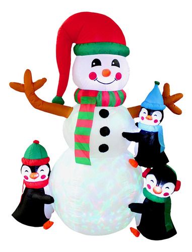 Muñeco De Nieve Para Navidad Pascua Inflable Grande 180 Cm