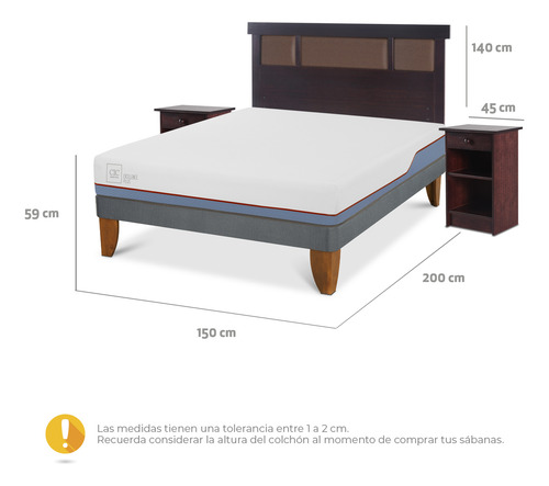 Cama Europea Excellence Plus 2p Bn New Dublin Choc S/t Blanco