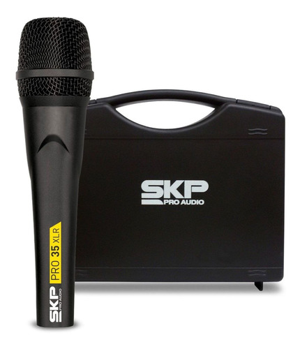 Micrófono vocal de cápsula alemán profesional Skp Pro35 XLR, color negro