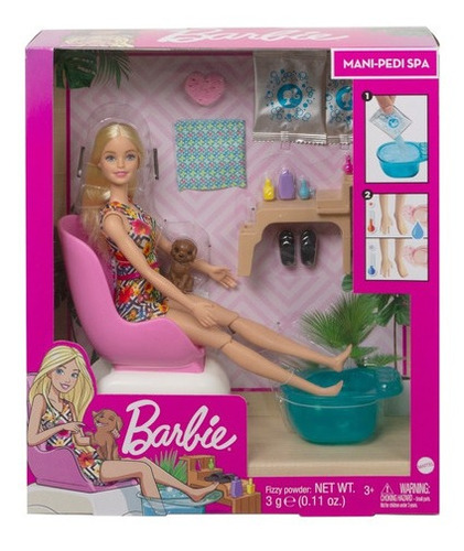 Muñeca Barbie Salon Pedicuria Ghn07