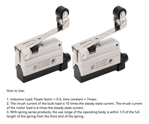 Microswitch Micro Limit Roller Lever, 2 Unidades, 200 De 60