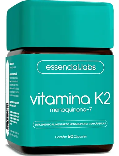 VITAMINA K2 Mk7 Menaquinona-7 100% Pura - Fórmula Exclusiva com Máxima Absorção e Pureza - 60 Cápsulas - R$ 43