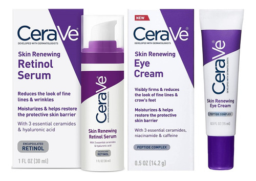 Kit Cerave Renovación Renewing Crema De Ojos + Retinol Serum