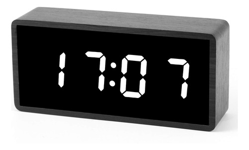 Reloj Despertador, Reloj De Escritorio Moderno Led De Madera