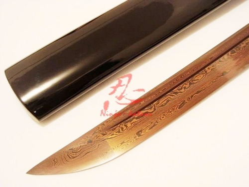 Imagem 5 de 9 de Katana Aço Dobrado Rajado Espada Samurai Com Corte Afiada