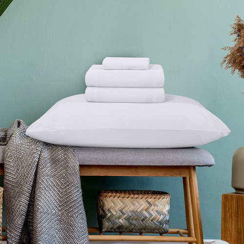 Juego De Ropa De Cama Utopia De 4 Piezas King Blancas