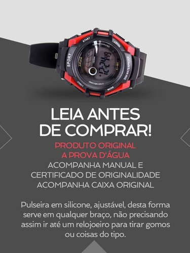 Relógio Unisex Prova D'água Borracha Original + Nota Fisc