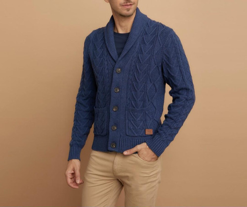 Exclusivo Sweater Tipo Cardigan La Martina Xl, Blue