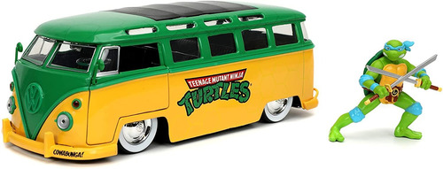 Jada 1:24 Diecast 1962 Vw Bus Con Tmnt Leo