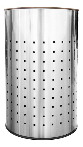 Cesto De Acero Inoxidable 55l Para Ropa