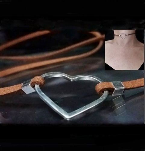 Imagem 2 de 2 de Pedras - Colar Choker Camurça E Prata, Cód216c39