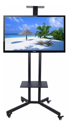 Imagen 5 de 10 de Soporte Tv Movil Pie Ruedas De 32 A 65 C/ Mesa Apoyo Backup