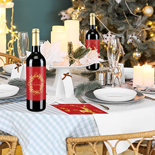 54 Etiquetas Adhesivas Botellas De Navidad Diseño De O...