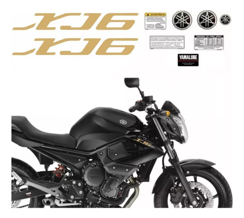 Kit Adesivos Resinado Faixas Para Yamaha Xj6 2011 2012 13529
