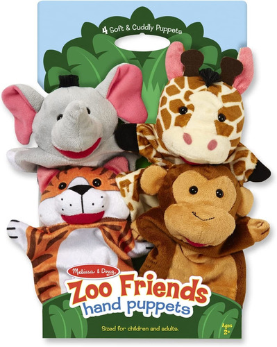 Juego De 4 Marionetas De Mano Melissa Amp Doug Zoo Friends