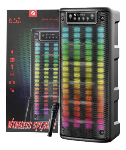 Bocina Bafle Compatible Bluetooth 6.5 Inx2 Tws Rgb Fm 2pz