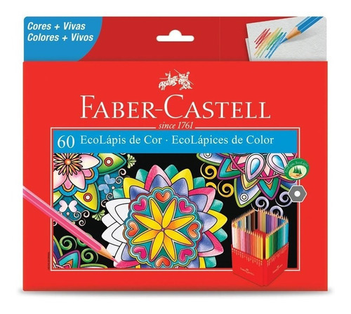 Imagen 1 de 3 de Lápices De Colores Faber Castell Ecolápiz Largos X 60