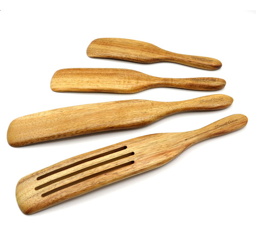 Pdsm - Cucharas De Madera De Acacia Para Cocinar, Juego De U