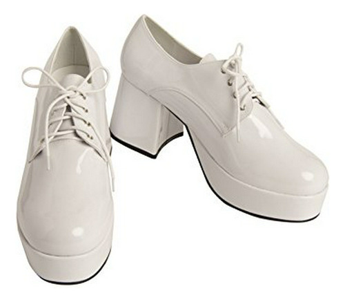 Calzado De Disfraz Hombre Zapatos Blancos Con Plataforma Pim