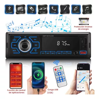 Estéreo Para Auto Con Mp3 2 Usb Bluetooth 1 Din Radio Fm Aux
