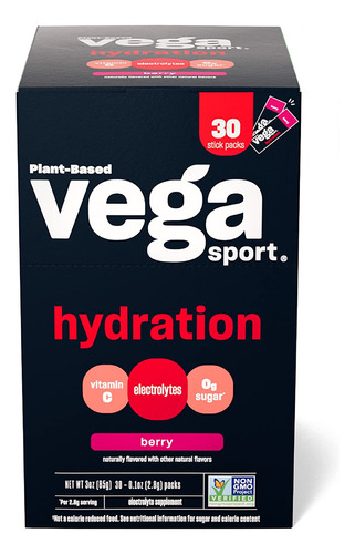 Vega Hidratador Deportivo, Paquetes De Electrolitos En Polvo