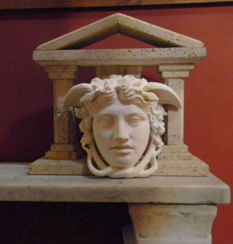Aplique Cemento Medusa Ornamentación Adorno