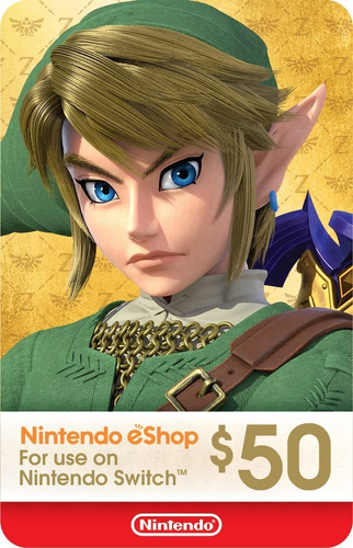 Tarjeta Eshop Gift Card Nintendo 50 Usd Cuenta Eeuu 