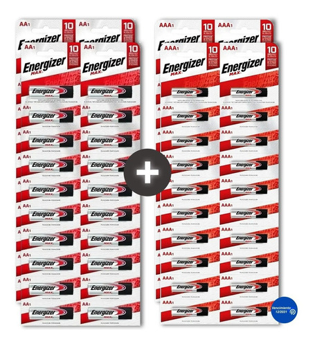 Pila Aa Aaa Energizer 40 Aa + 40 Aaa. Distribuidora Oficial