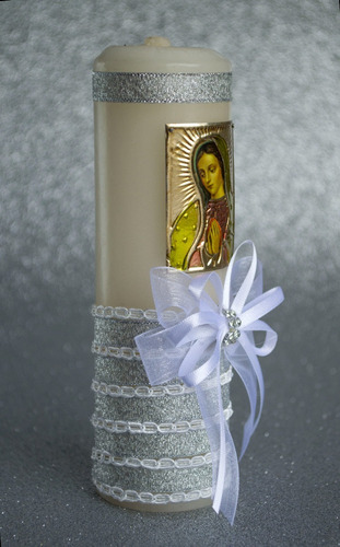 Imagen 4 de 6 de Set Kit Vela Concha Toalla Bautizo Guadalupe Hadas