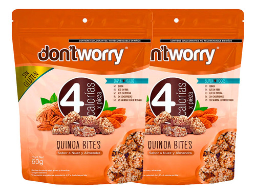 Quinoa Bites Dont Worry Nuez Y Almendra 2 Pack