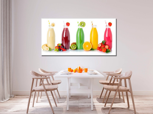 Cuadro Vanguardista Canvas Deliciosas Aguas De Frutas 100x50