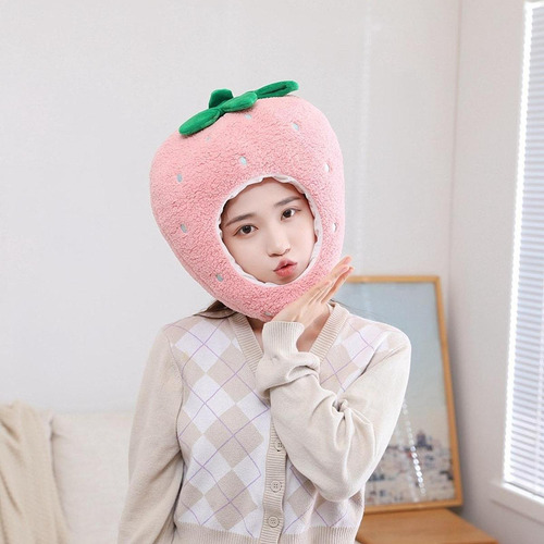 Strawberry Hat Selfie Hat Photo Prop Cute Plush Headgear
