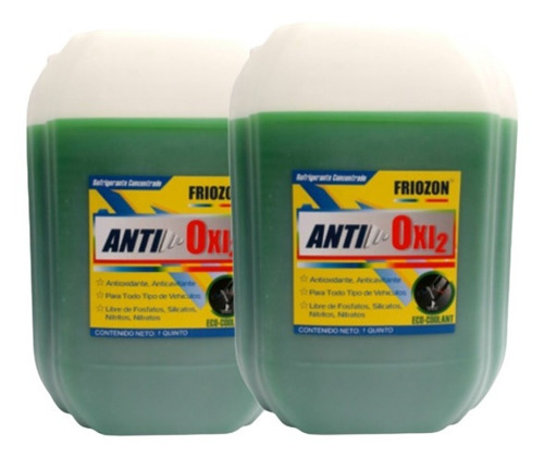 Refrigerante Verde Friozon Antioxi2 - 2 Garrafas X 5 Galones