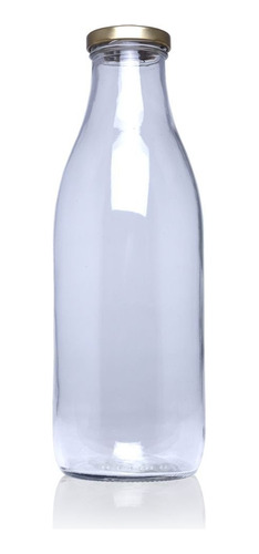 Botella De Vidrio Tipo Lechero Con Tapa 1.000ml 