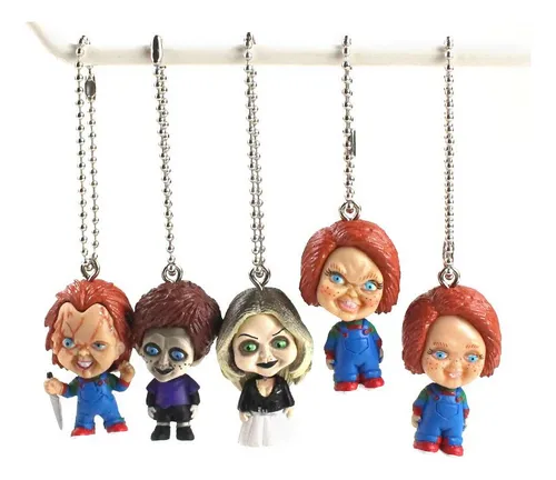 Juego De 5 Llaveros Con Figuras De Juguetes De Scary Chucky