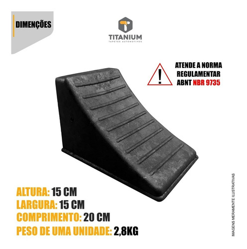 Imagem 5 de 5 de Kit 2 Pçs Calço De Rodas Pneu De Caminhão - Nbr 9735