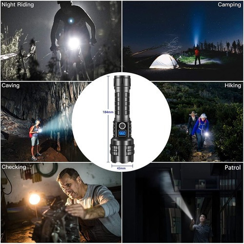 Lámpara Táctica Ultra Potente 100000 Lúmenes Con Power Bank