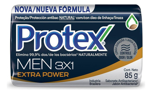 Sabonete Protex For Men 3 Em 1 Extra Power Antibacteriano 85