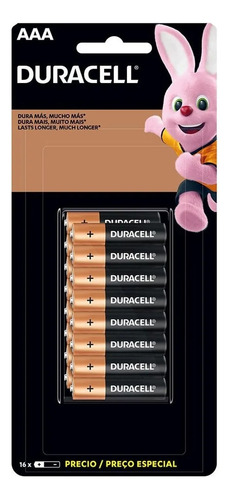 Pack 16 Pilas Duracell Aaa Alcalina Blister/ Tecnocenter