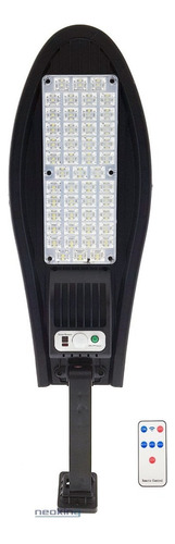 Lampara Solar Led 60w, Sensor De Mov, Recargable, Exterior Color Negro